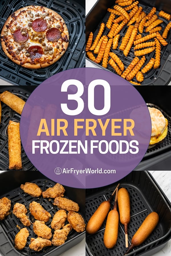 Air fryer frozen food cooking cheap chart