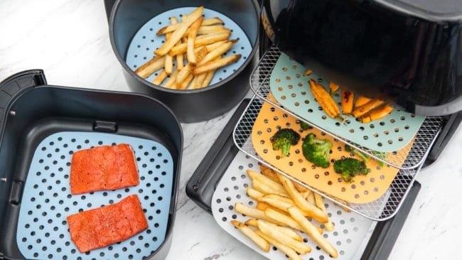 Air Fryer Silicone Liners Rectangular Airfryer Baking Tray Basket