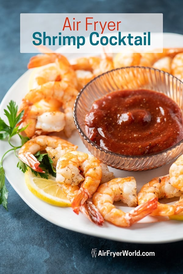 Air Fried Shrimp Cocktail on a plate