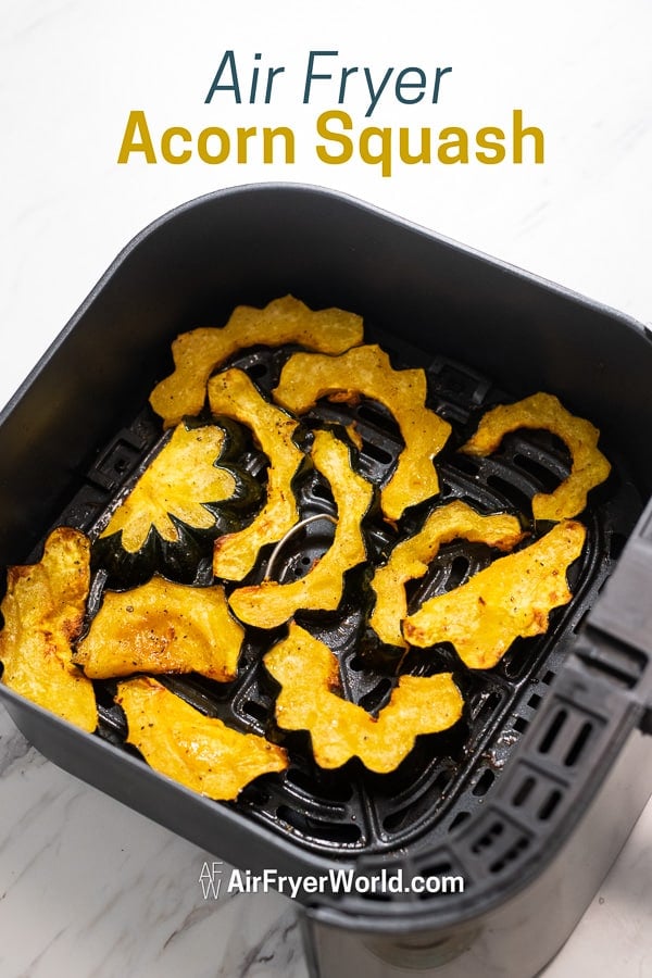 Air Fryer Acorn Squash in a basket