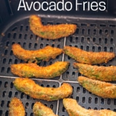 air fryer avocado fries in basket