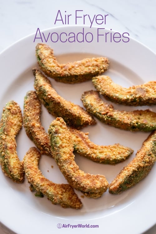 plated air fryer avocado fries 