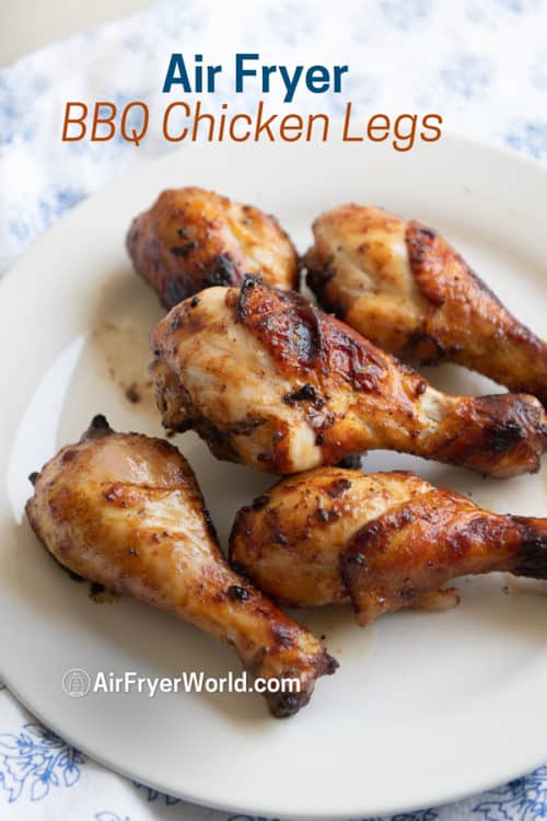 Easy Air Fried Chicken Drumsticks in the Air Fryer on a plate