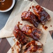 Air Fryer Ribs with BBQ Sauce