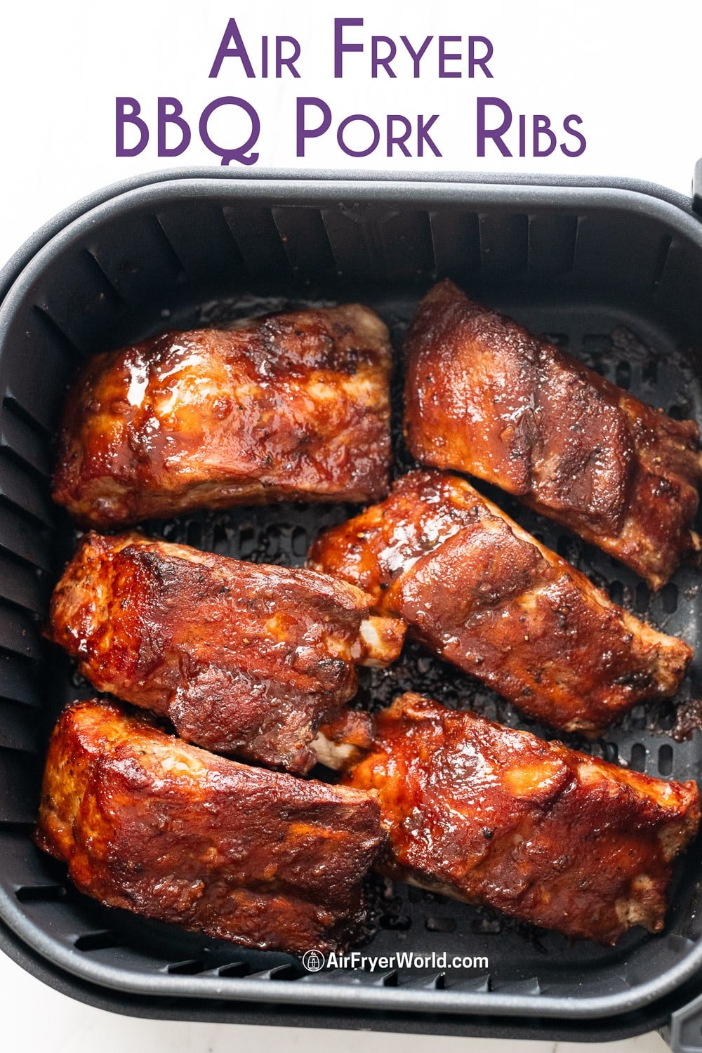Air Fryer Ribs Recipe with BBQ Sauce TENDER Pork Ribs