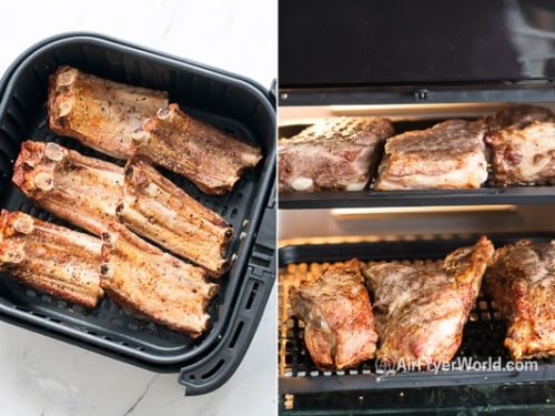 Half cooked ribs in air fryer