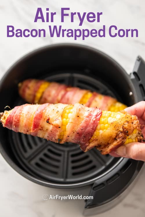 Holding bacon wrapped corn 