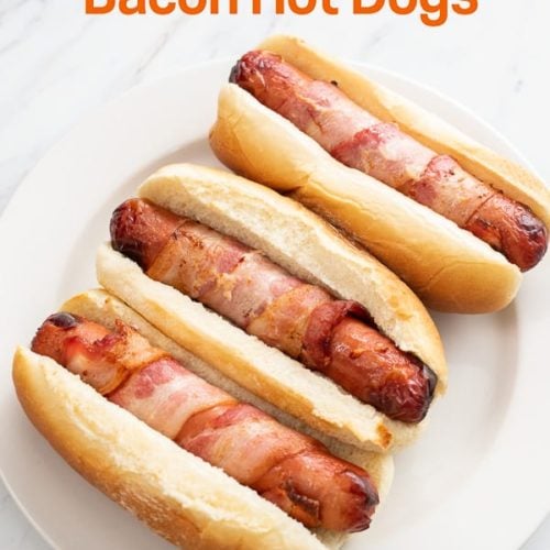 deep fried bacon wrapped hot dogs