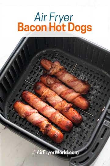 bacon wrapped sausages in basket 