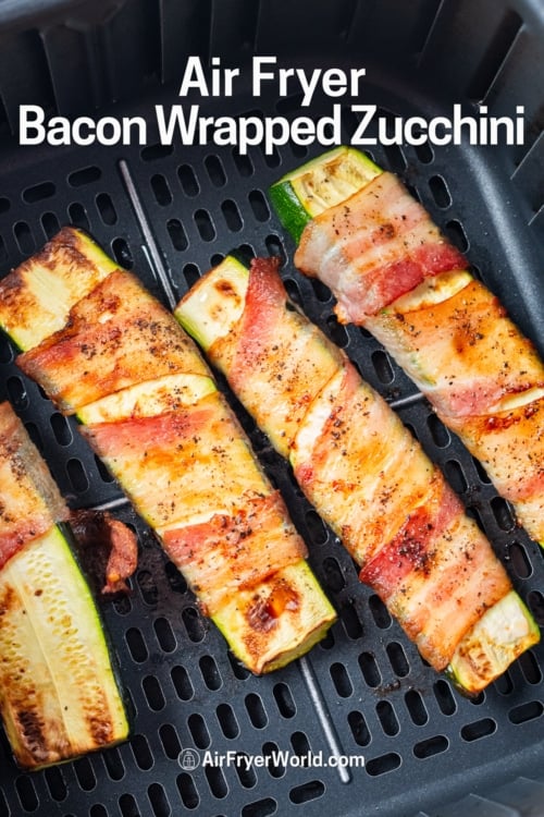 basket of air fried zucchini bacon