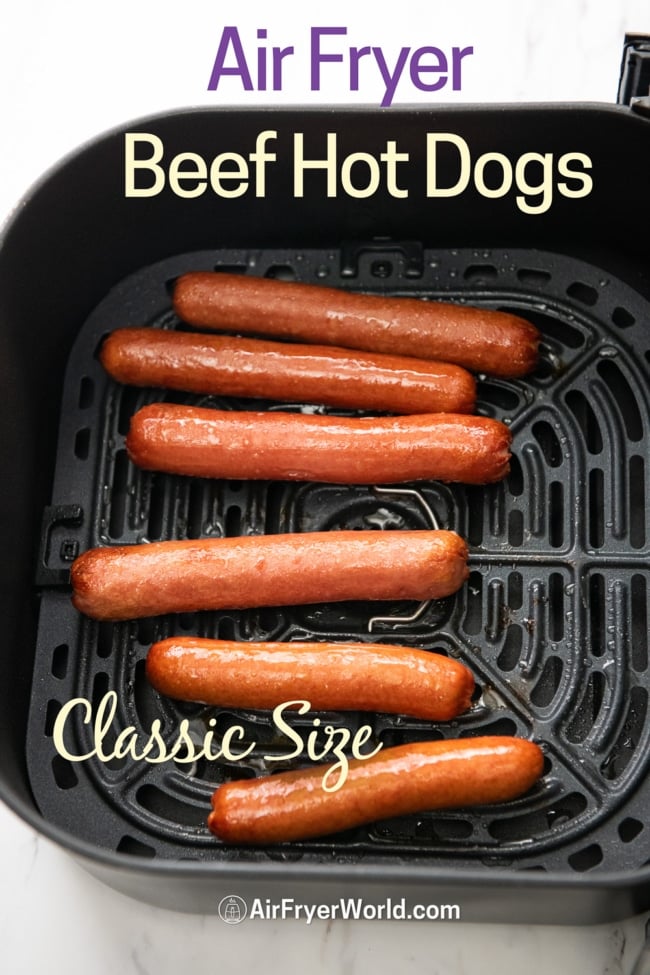 Air Fryer Beef Hot Dogs Franks 8 minutes EASY Air Fryer World