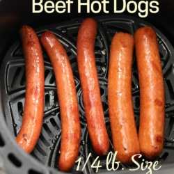 air fryer beef hot dogs in basket large size