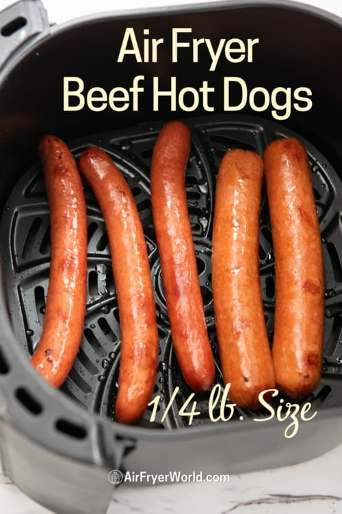 air fryer beef hot dogs in basket large size