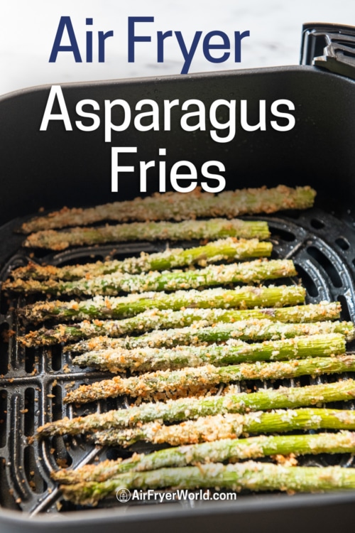 air fryer asparagus fries in basket