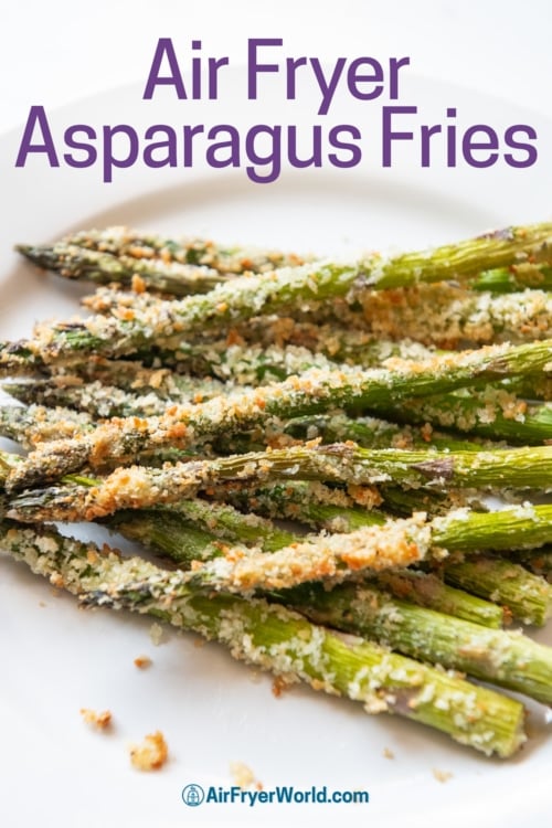 plated air fryer asparagus fries 