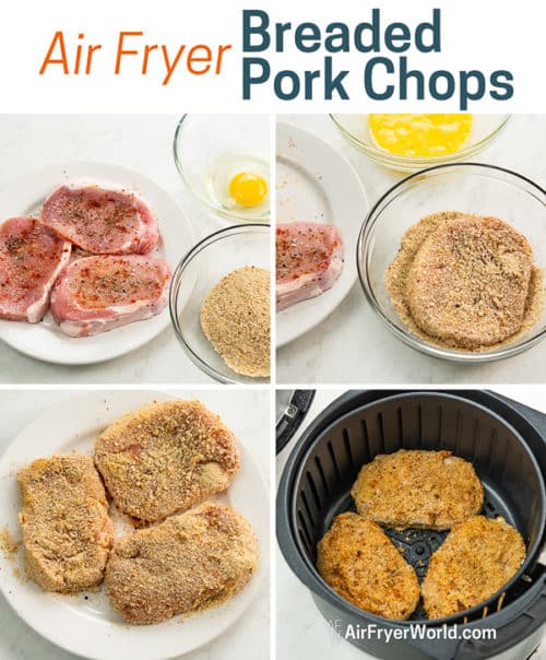 Air Fried Breaded Pork Chops Recipe in Air Fryer step by step photos