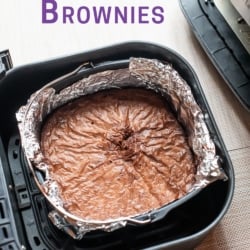 air fryer brownies in baking dish