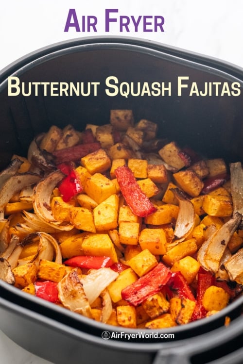 cooked and crispy butternut squash in air fryer 