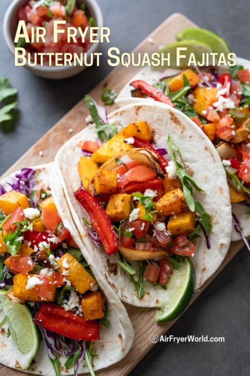 plate of butternut squash fajitas 