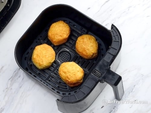 Cooked biscuits in air fryer