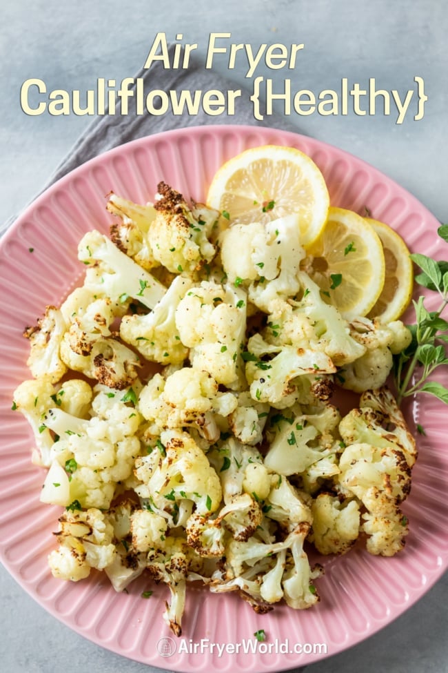 Air Fryer Cauliflower on Plate 