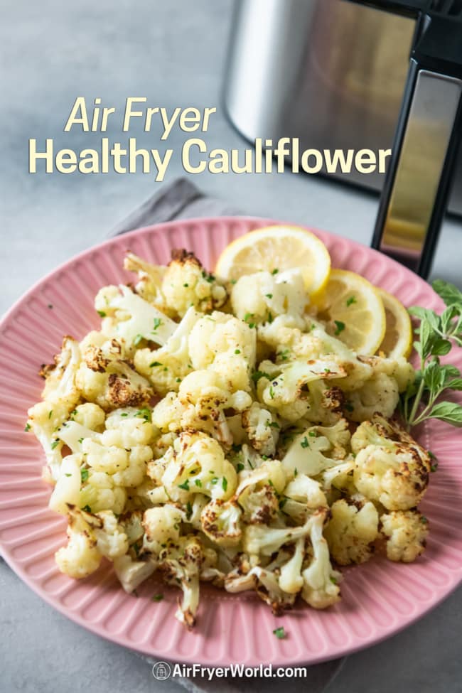 Air Fryer Cauliflower on Plate 