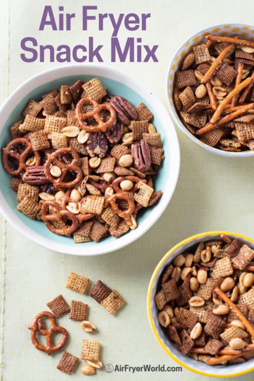 Air Fryer Chex Party Snack Mix in a bowl