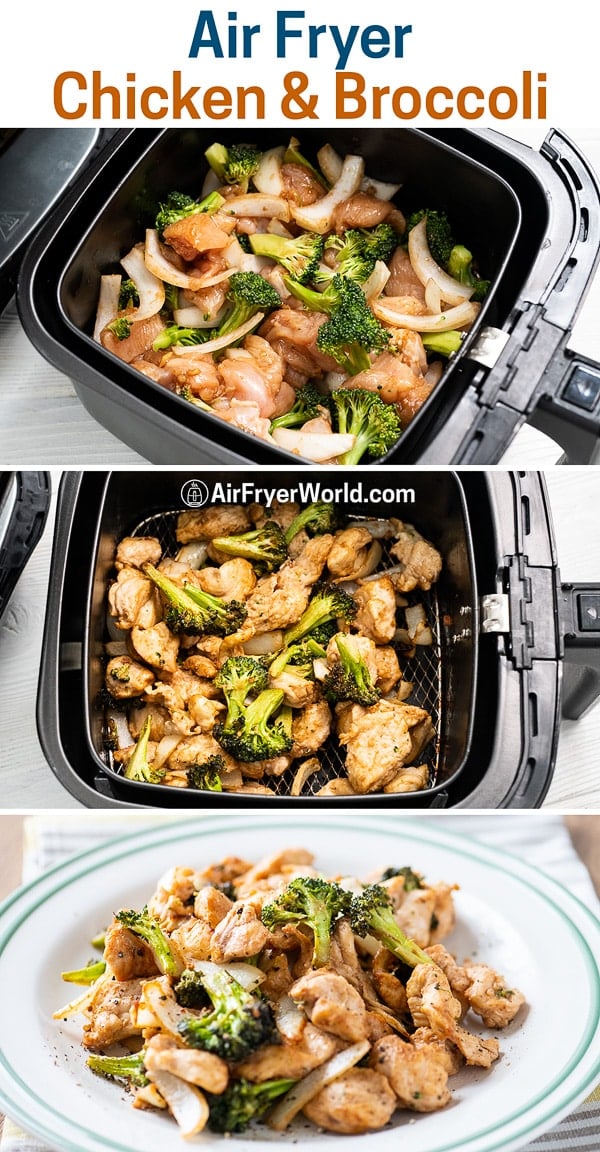 Recipe for Air Fried Chicken and Broccoli in Air Fryer step by step photos