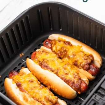 Air Fryer Chili Cheese Hot Dogs | AirFryerWorld
