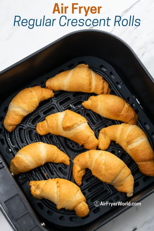 Air Fryer Crescent Rolls (Canned Refrigerated) Air Fried Croissants in a basket