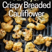 air fryer cauliflower bites in basket