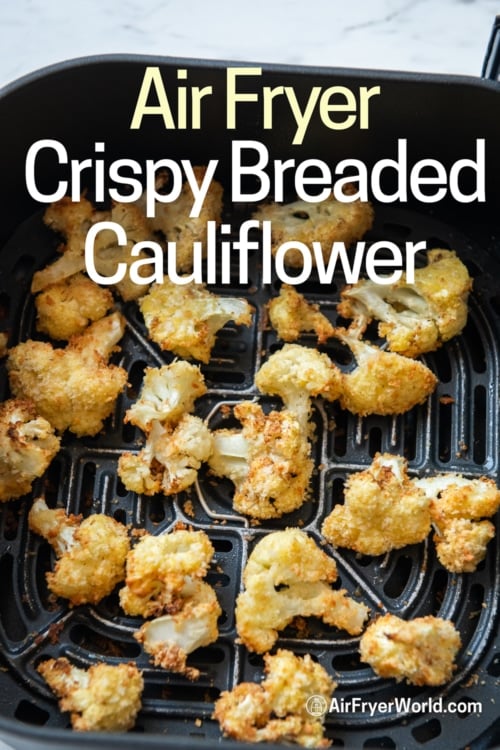 air fryer cauliflower bites in basket 