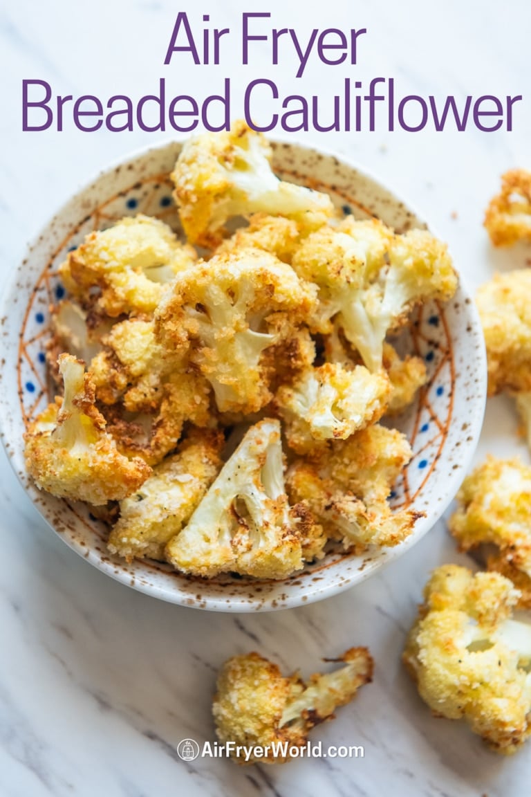 Air Fryer Breaded Cauliflower Bites {EASY 10 min} | Air Fryer World