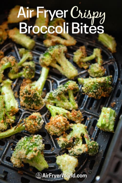 Air Fryer Broccoli Bites Recipe in a basket