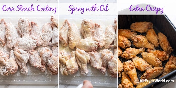 how to make crispy wings with corn starch coating 