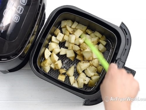 Potatoes in air fryer after 10 minutes