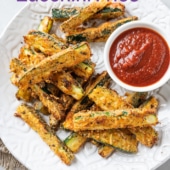 air fryer zucchini fries on plate