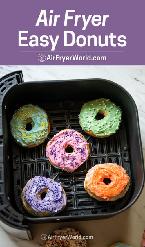 Easy Air Fryer Donuts Doughnuts Recipe in a basket