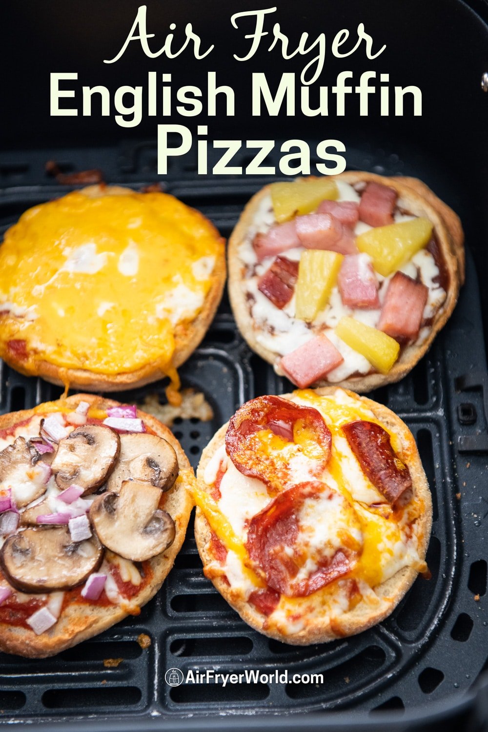 Air Fryer English Muffin Pizza Recipe 57 Minutes! Air Fryer World