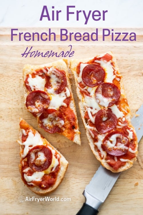 Cut French bread pizza 