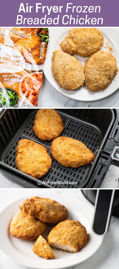 Air Fryer Frozen Breaded Chicken Breasts step by step photos