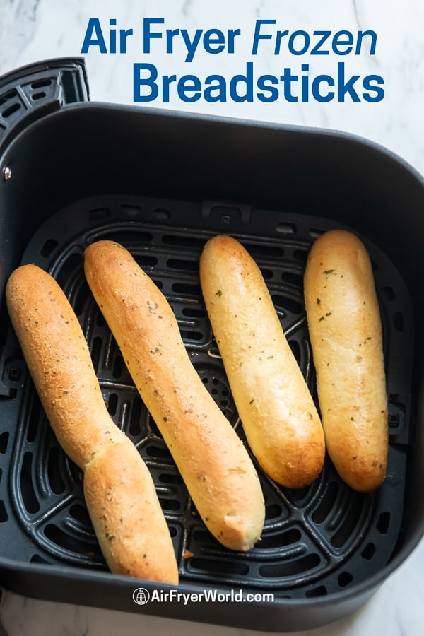 Breadstick in air fryer basket