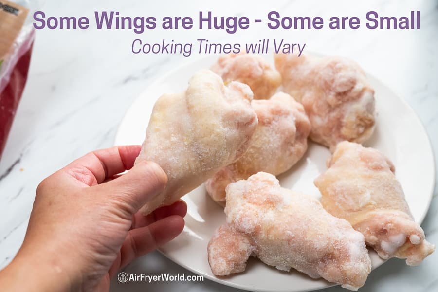 frozen chicken wing sizes | AirFryerWorld.com