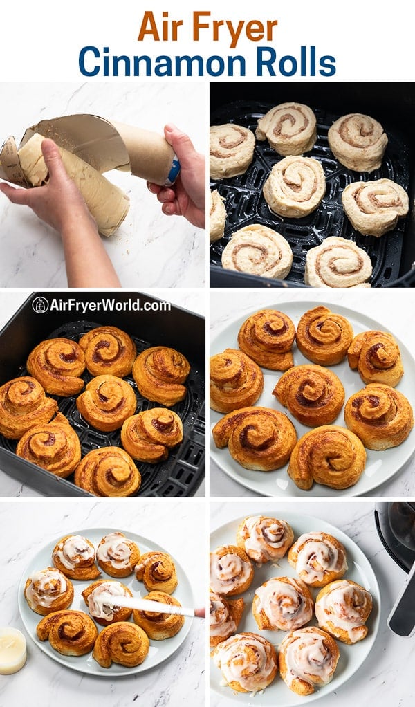Air Fried Cinnamon Rolls in the Air Fryer step by step photos