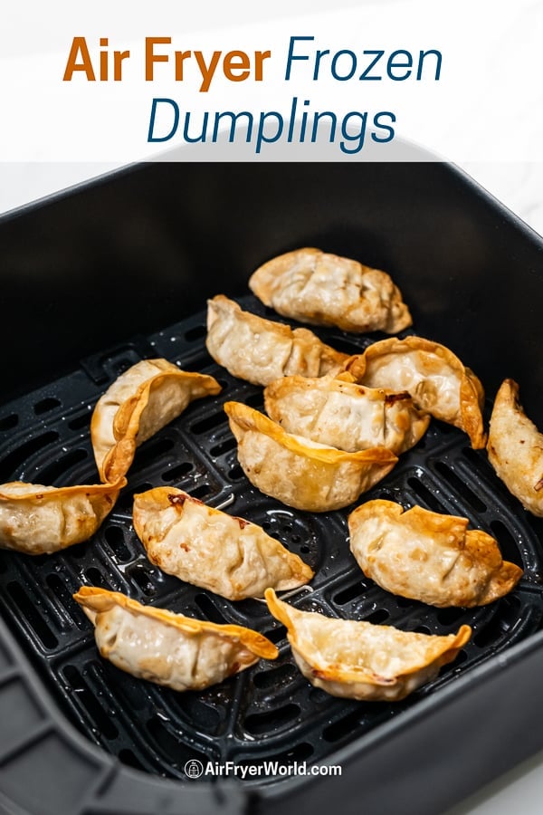 Air Fryer Frozen Dumpling, Potstickers, Gyoza, Wonton Recipe in a basket