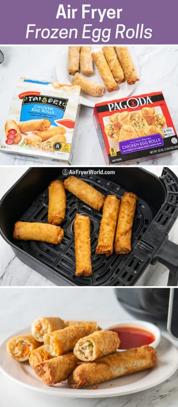 Air Fryer Frozen Egg Rolls or Frozen Spring Rolls step by step photos