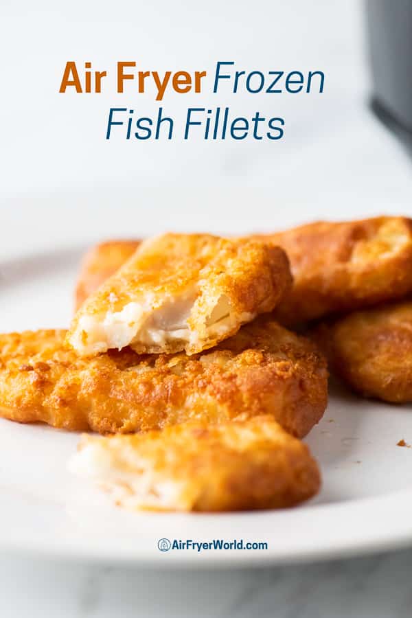 Air Fryer Frozen Fish Fillet or Fish Patty on a plate