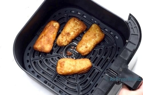 Mostly cooked fish fillets in air fryer