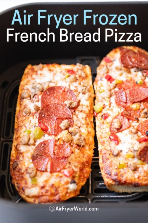 air fryer basket with barons baguette pizza 