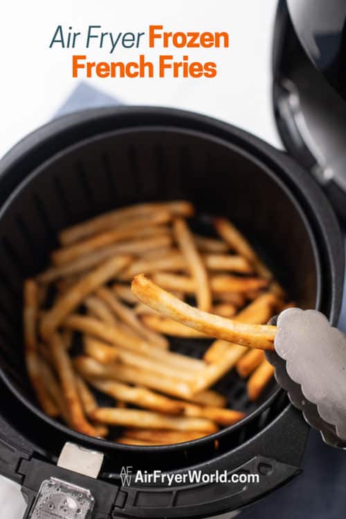 Air Fried French Fries held by tongs